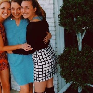 Patterned skirt with flap in front